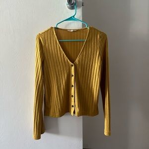 Madewell yellow bell-sleeve cardigan top
